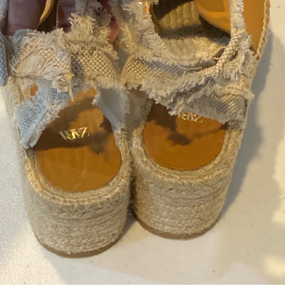 ZARA Platform Espadrilles Sandal Tan - Picture 10 of 16